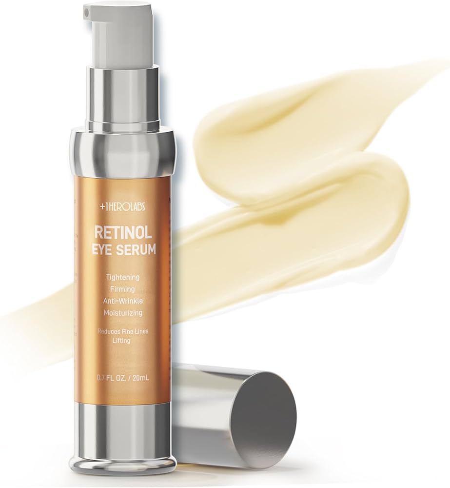 suero de ojos,  Contiene retinol específicamente palmitato de retinilo, un derivado suave, niacinamida vitamina B3 y ácido hialurónico.