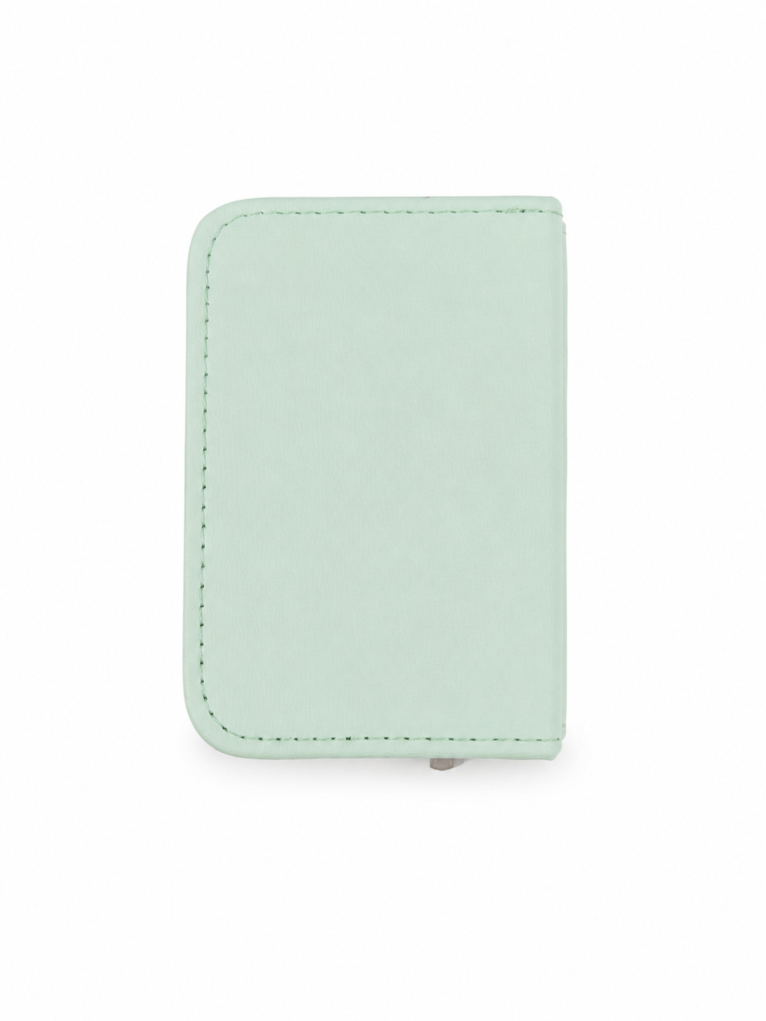 Billetera Compacta Color Verde Menta con Cierre y Compartimentos para Tarjetas.