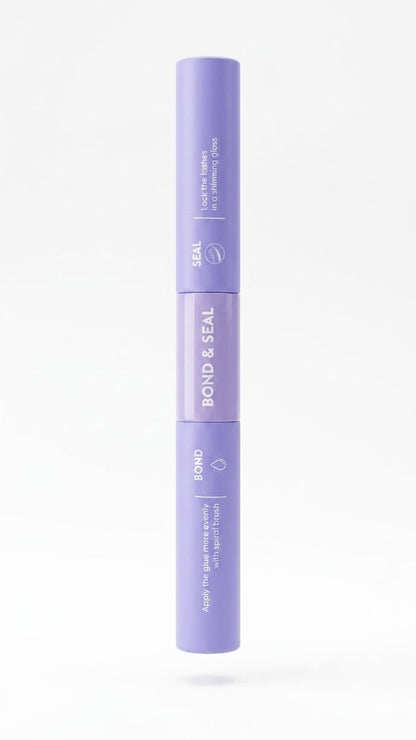 Herramienta de unión y sellado de pestañas postizas de doble punta en color lavanda.
