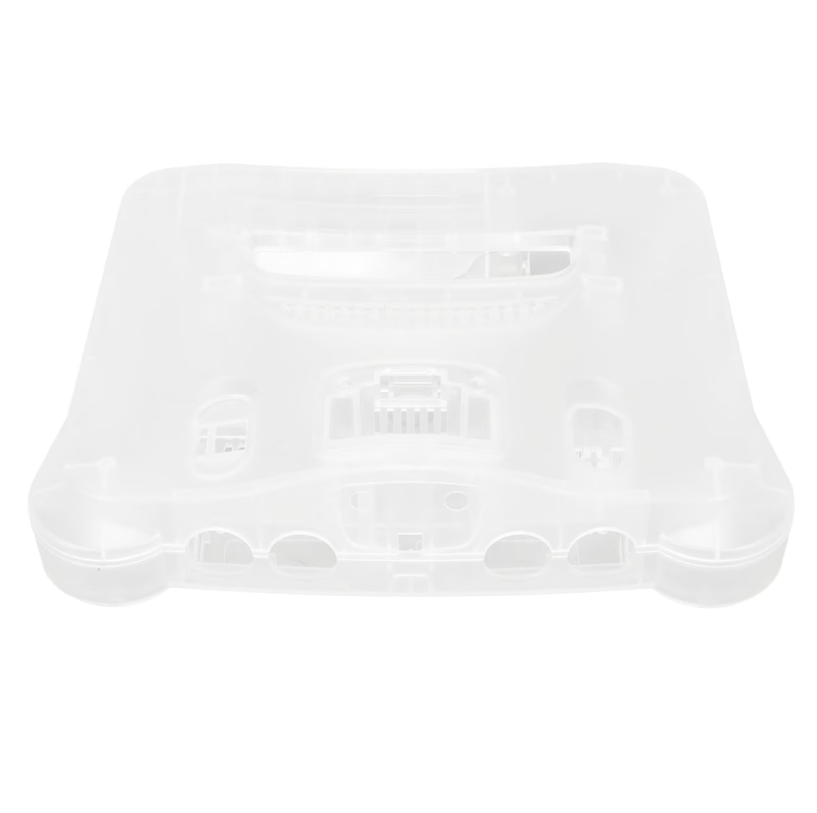 Carcasa de repuesto transparente para consola Nintendo 64 transparente.