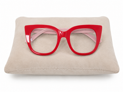 Gafas de Montura Cat Eye Roja para Mujer.