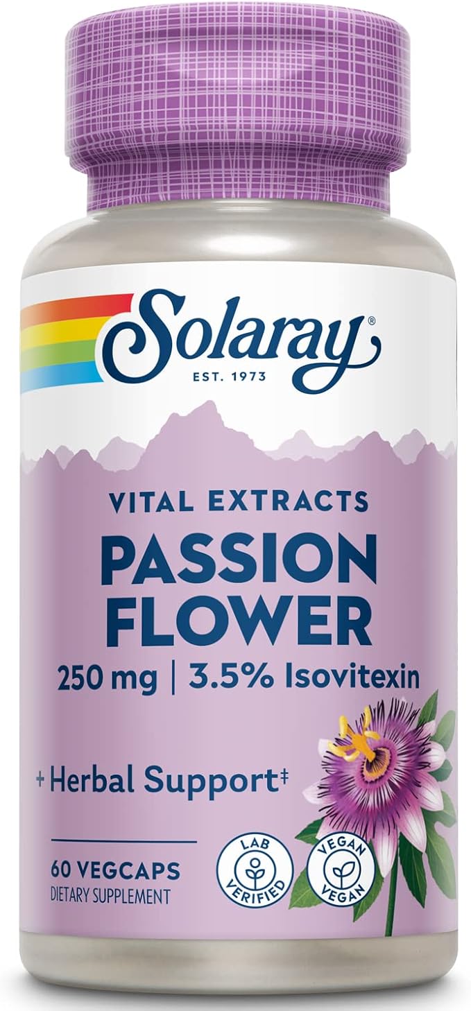 Suplemento de extracto de flor de la pasión, 250 mg | 60 unidades.