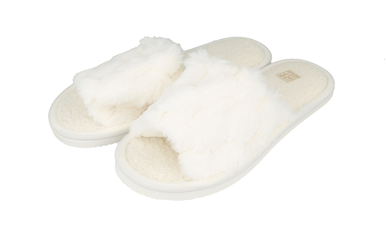 Pantuflas blancas de peluche para mujer size 42-43