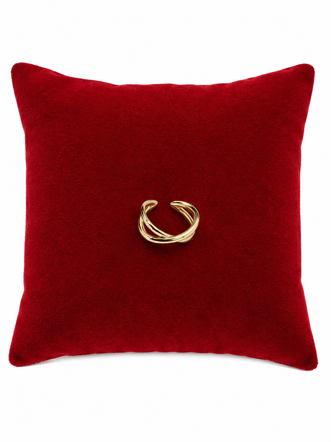 Anillo Ajustable Cruzado Color Dorado.