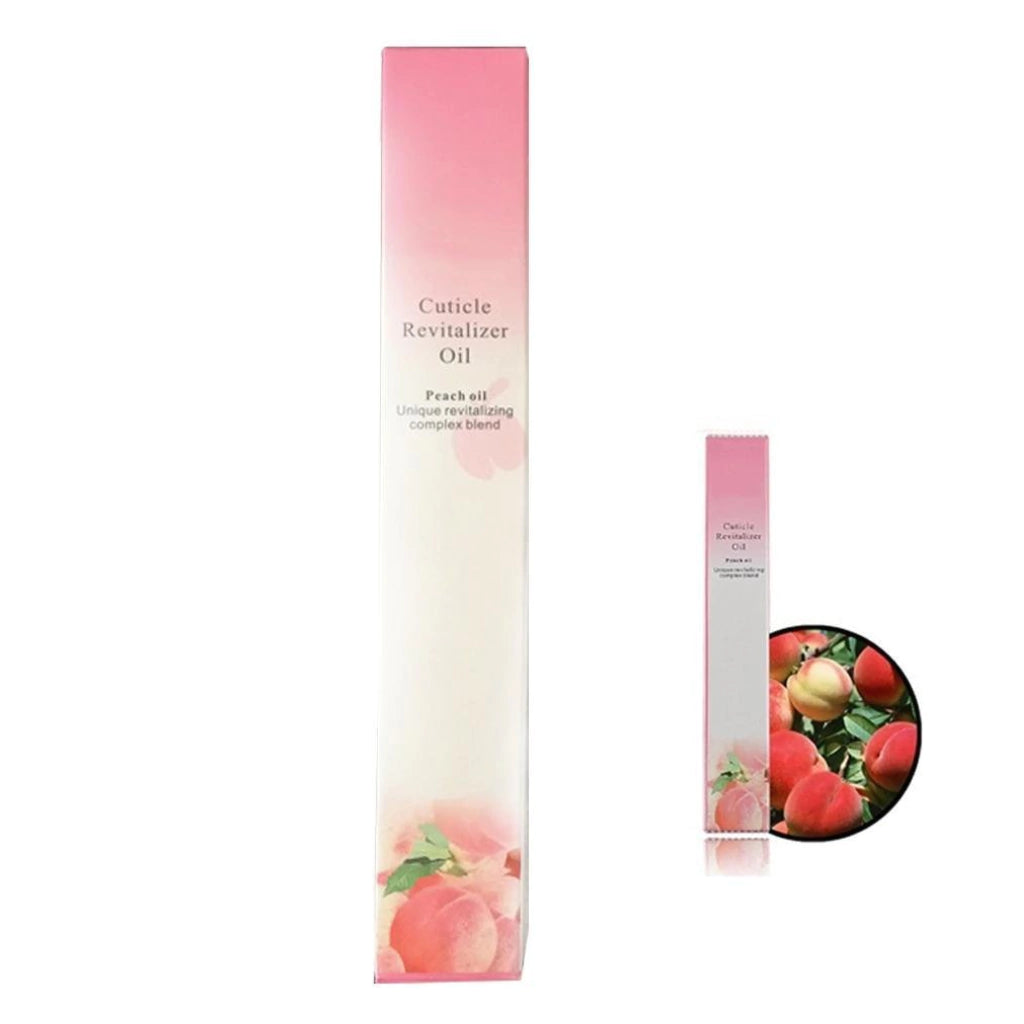 Aceite revitalizador de cutículas en formato de lápiz con aroma a melocotón.