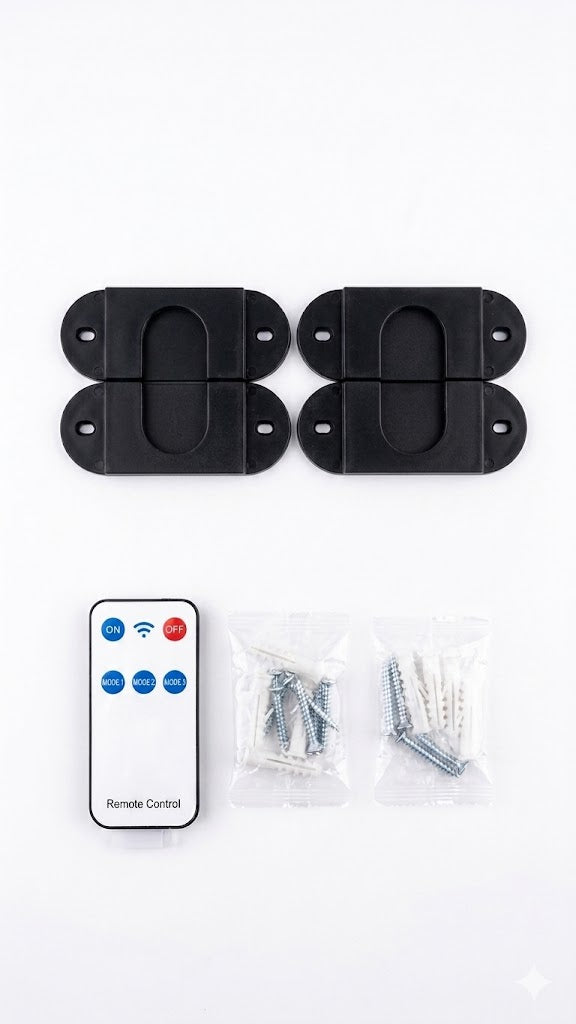 Kit que incluye interruptores de contacto deslizantes diseñados para instalar motores de cierre centralizado en furgonetas o vehículos con puertas correderas.