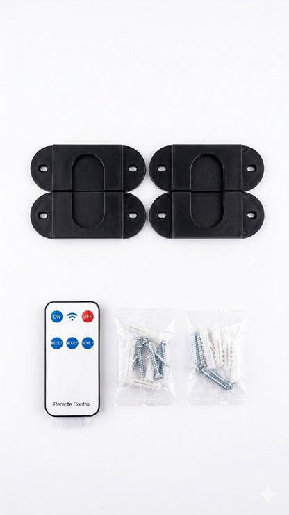 Kit que incluye interruptores de contacto deslizantes diseñados para instalar motores de cierre centralizado en furgonetas o vehículos con puertas correderas.