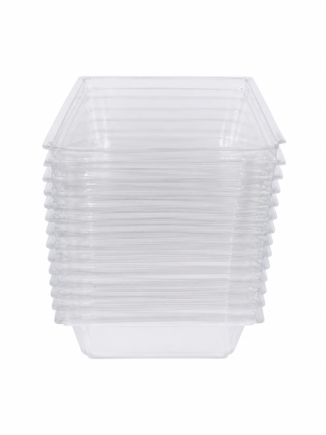 Recipientes Transparentes de Plástico Apilables para Almacenamiento y Organización.