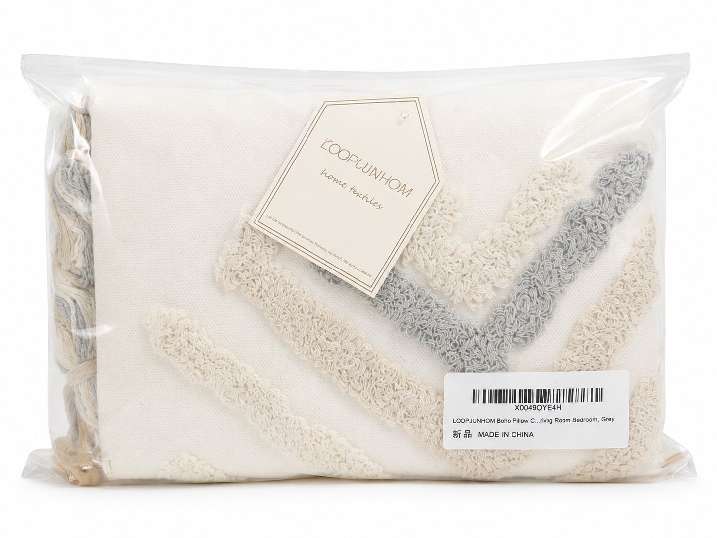 Funda de Cojín Decorativa con Diseño Geométrico Tufted.