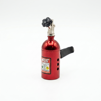 Ambientador con forma de botella de nitro, rojo.