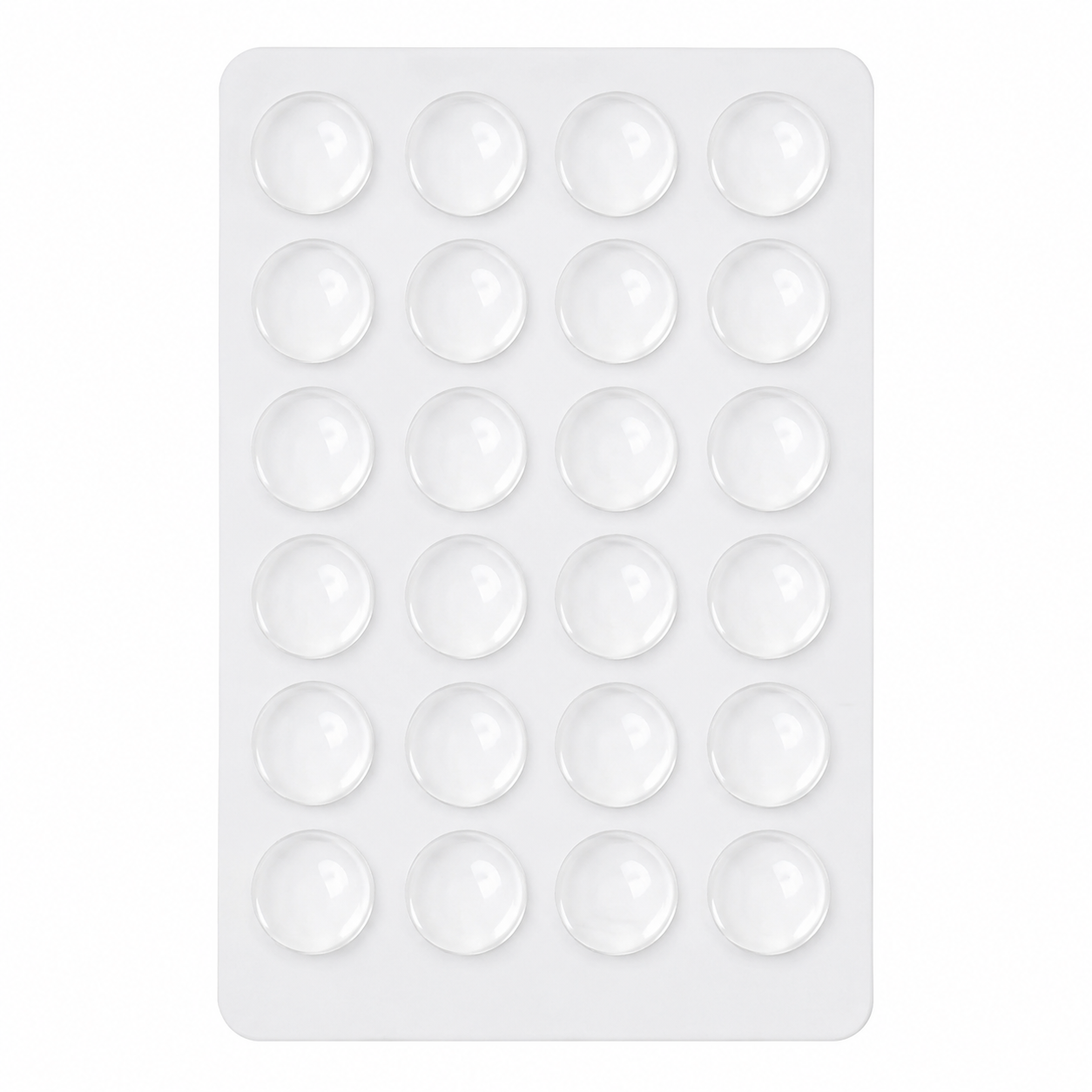 Juego de 24 topes autoadhesivos transparentes tipo domo para muebles.