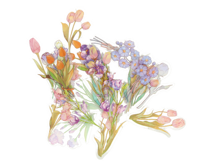 Stickers de flores varias unidades.