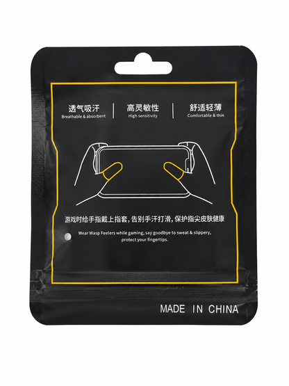 Funda protectora para dedales táctiles de gaming en color negro.