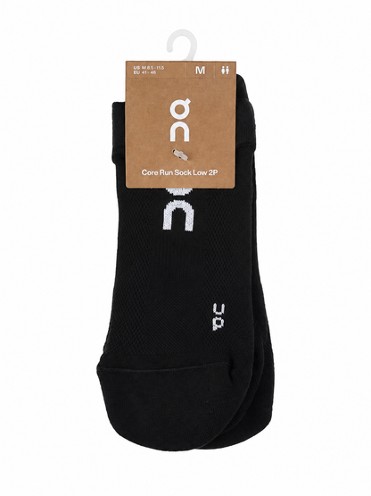 Juego de calcetines deportivos bajos de alto rendimiento, color negro, paquete de 2 pares.