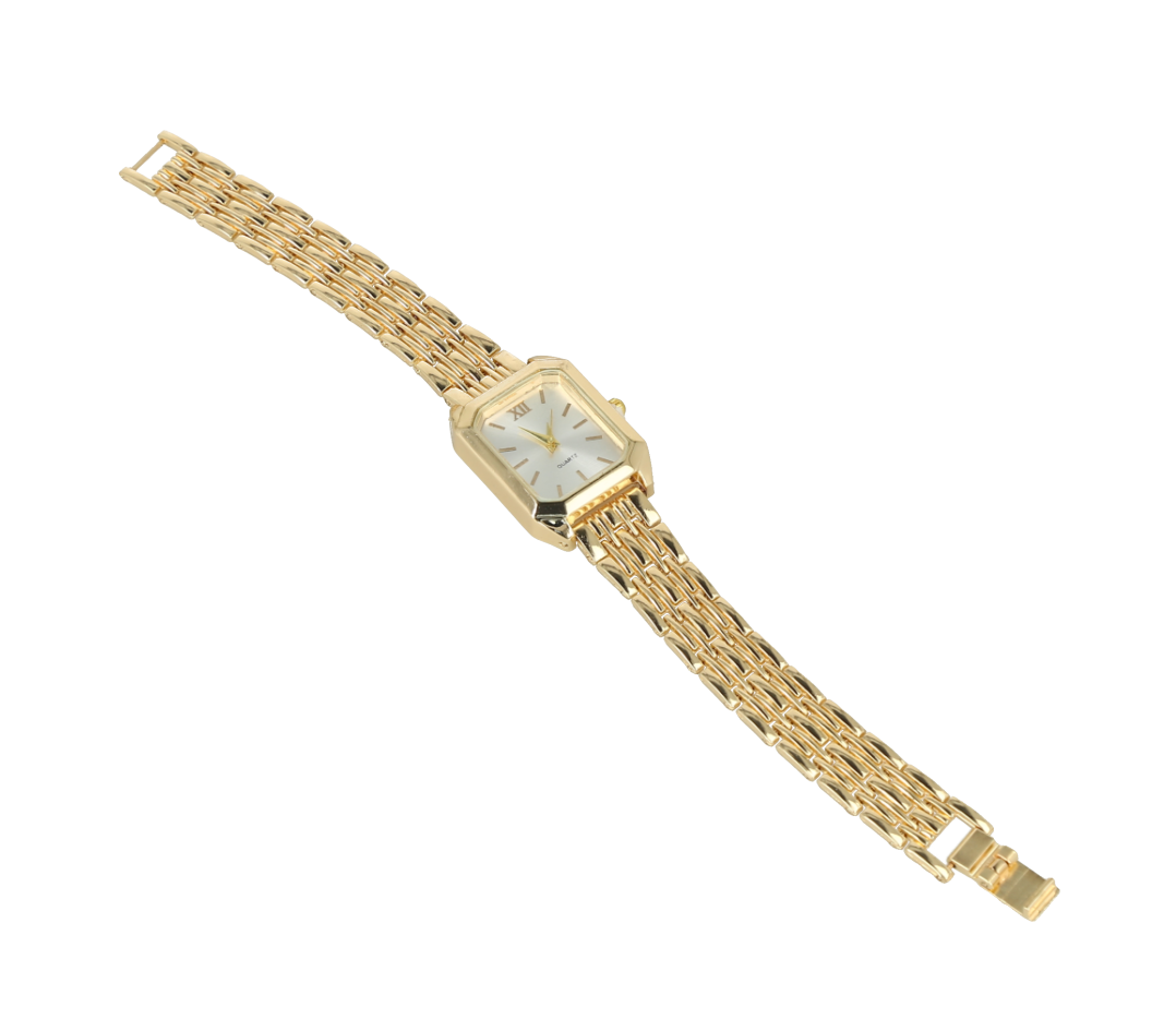Reloj elegante para dama color dorado.