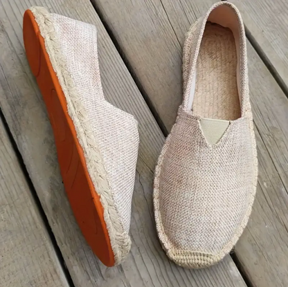 Alpargatas casuales de lona color beige para hombre, size 44.