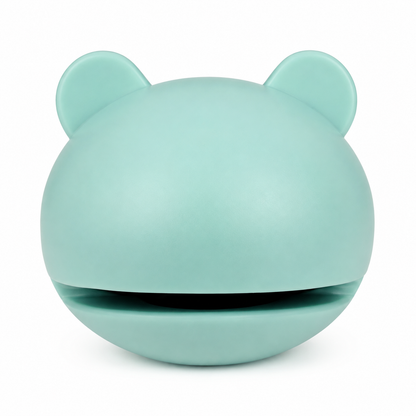Mini selladora portátil de bolsas verde menta con diseño de animal.