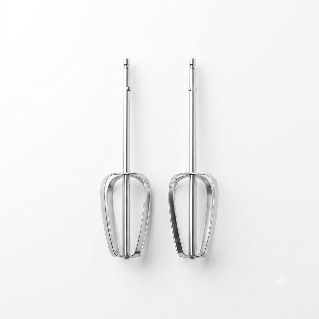 Set de 2 ganchos para masa y batidor de huevos.