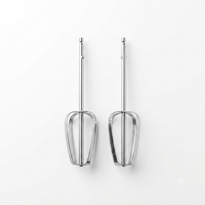 Set de 2 ganchos para masa y batidor de huevos.