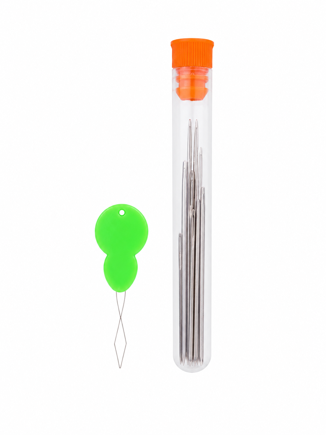 Kit de Agujas de Costura con Enhebrador Manual y Estuche Transparente.