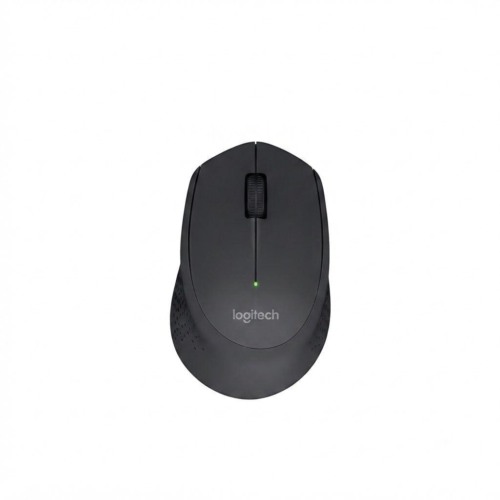 Mouse inalámbrico de color negro.