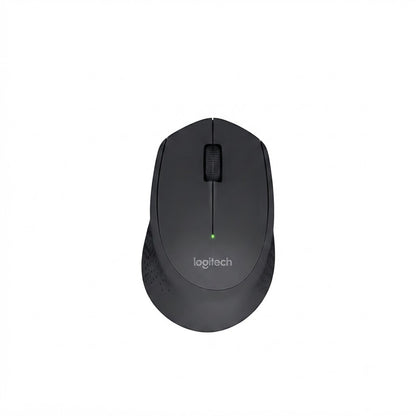 Mouse inalámbrico de color negro.
