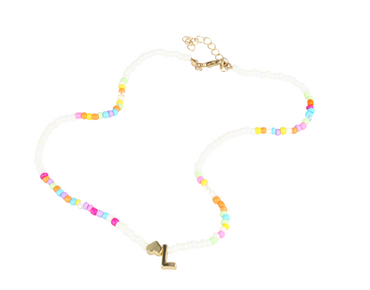 Collar para niña con dige corazon y letra L