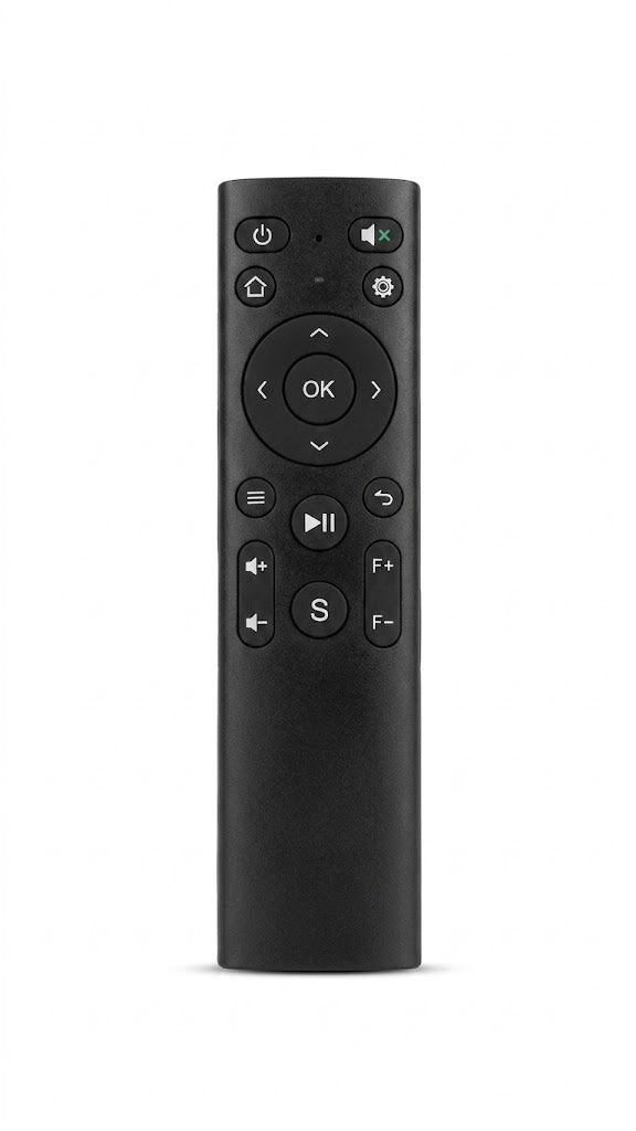Control remoto inteligente negro es compatible con dispositivos Amazon Fire TV.