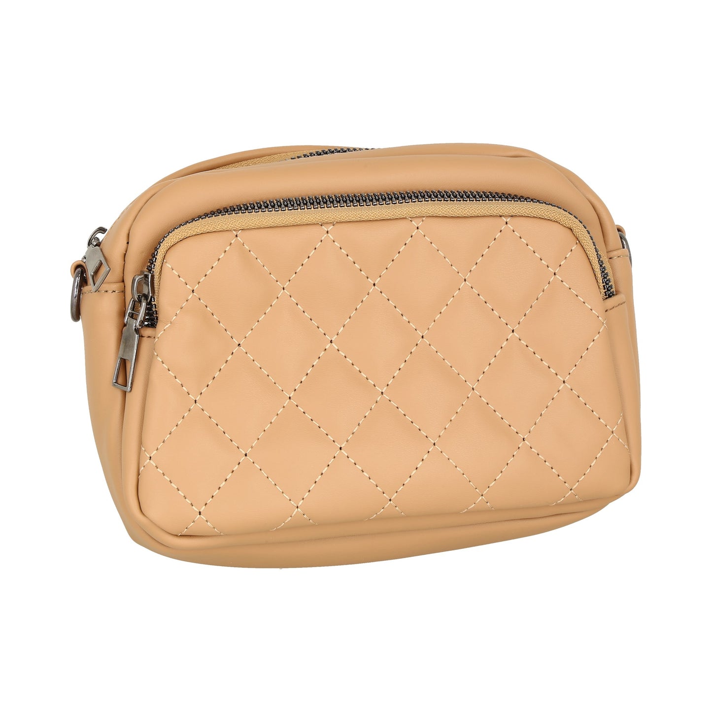 Bolso bandolera acolchado de color beige