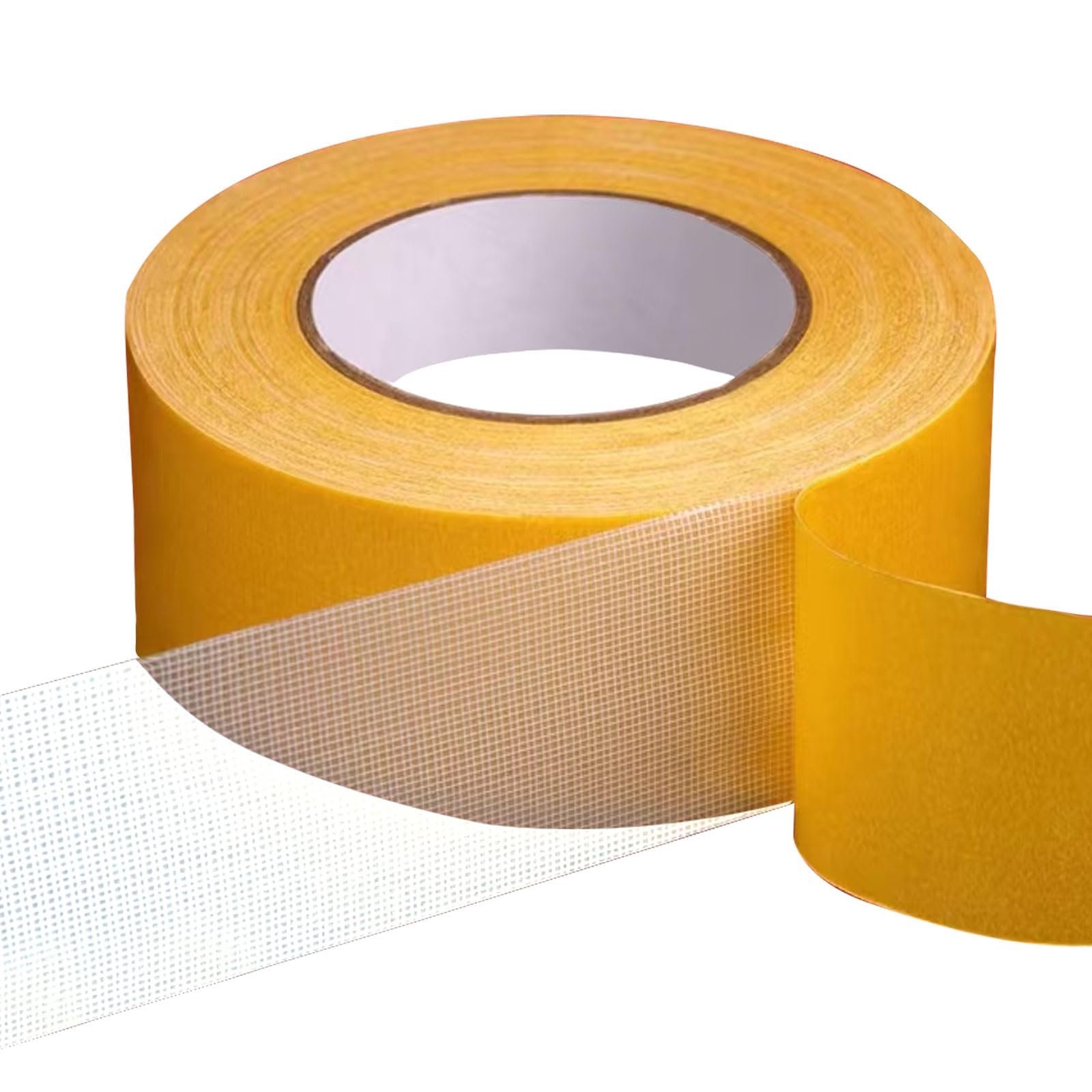Cinta adhesiva de doble cara reforzada con malla de fibra/gasa.