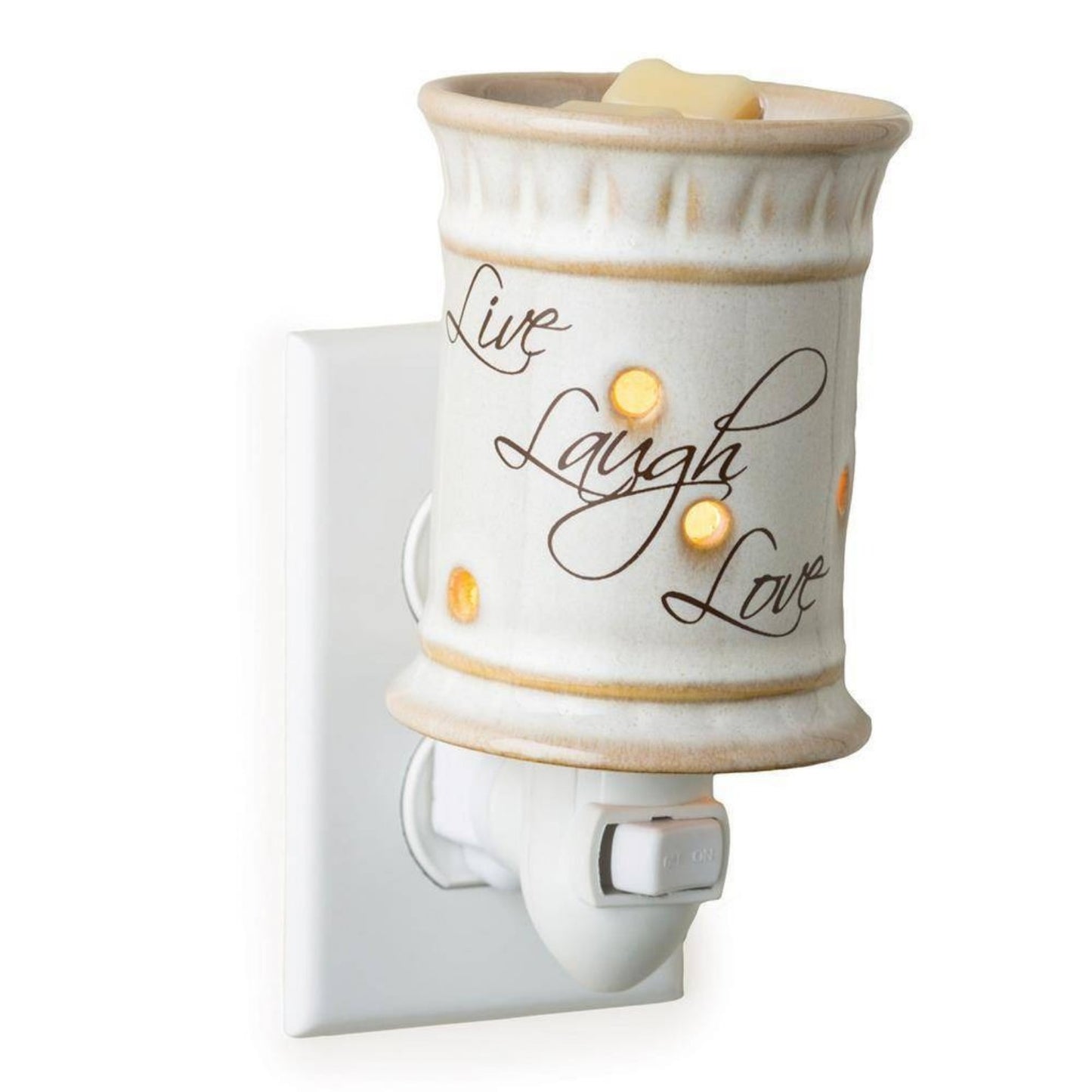 Calentador de cera aromática enchufable con luz decorativa.