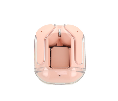 Audifonos inalambricos bluetooth rosa.