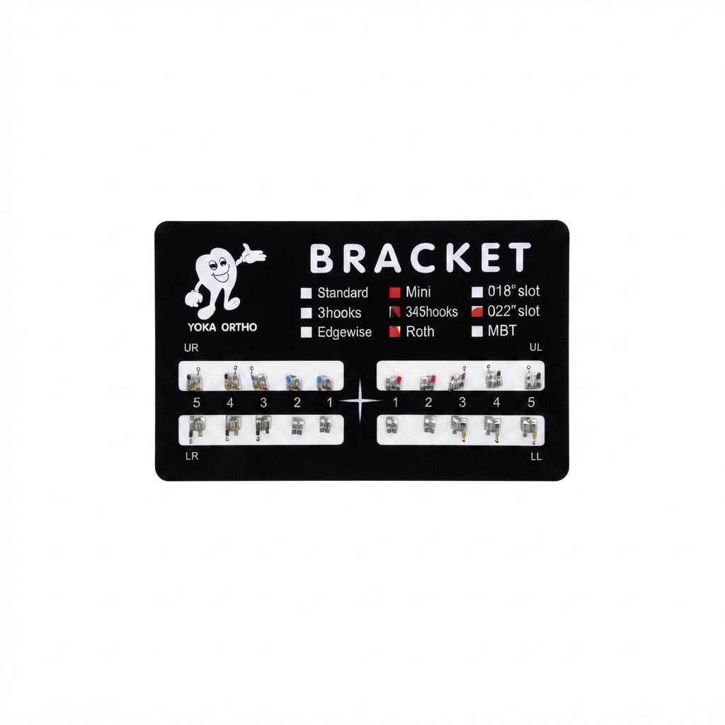 kit de brackets metálicos para ortodoncia.
