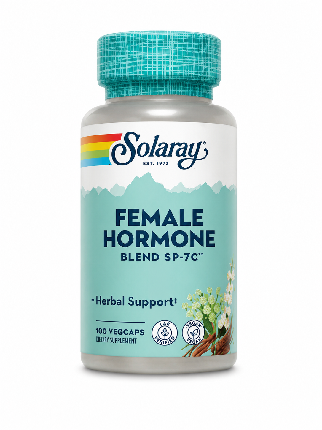 Solaray Female Hormone Blend SP-7C Suplemento Herbal, 100 Cápsulas Vegetales.