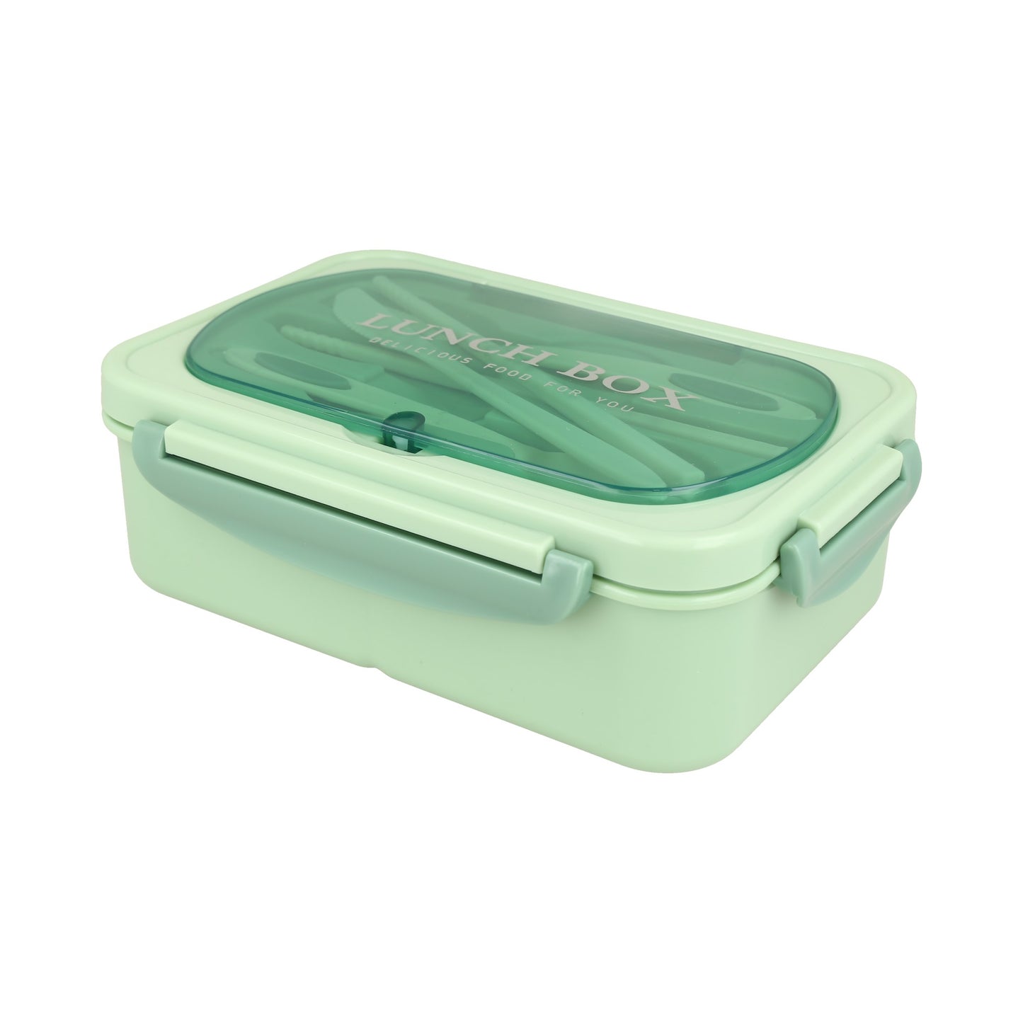 NatraProw Lonchera Bento para adultos, 40.6 fl oz para adultos, lonchera a prueba de fugas con utensilios, sin BPA, caja Bento de 3 compartimentos apta para microondas, color verde