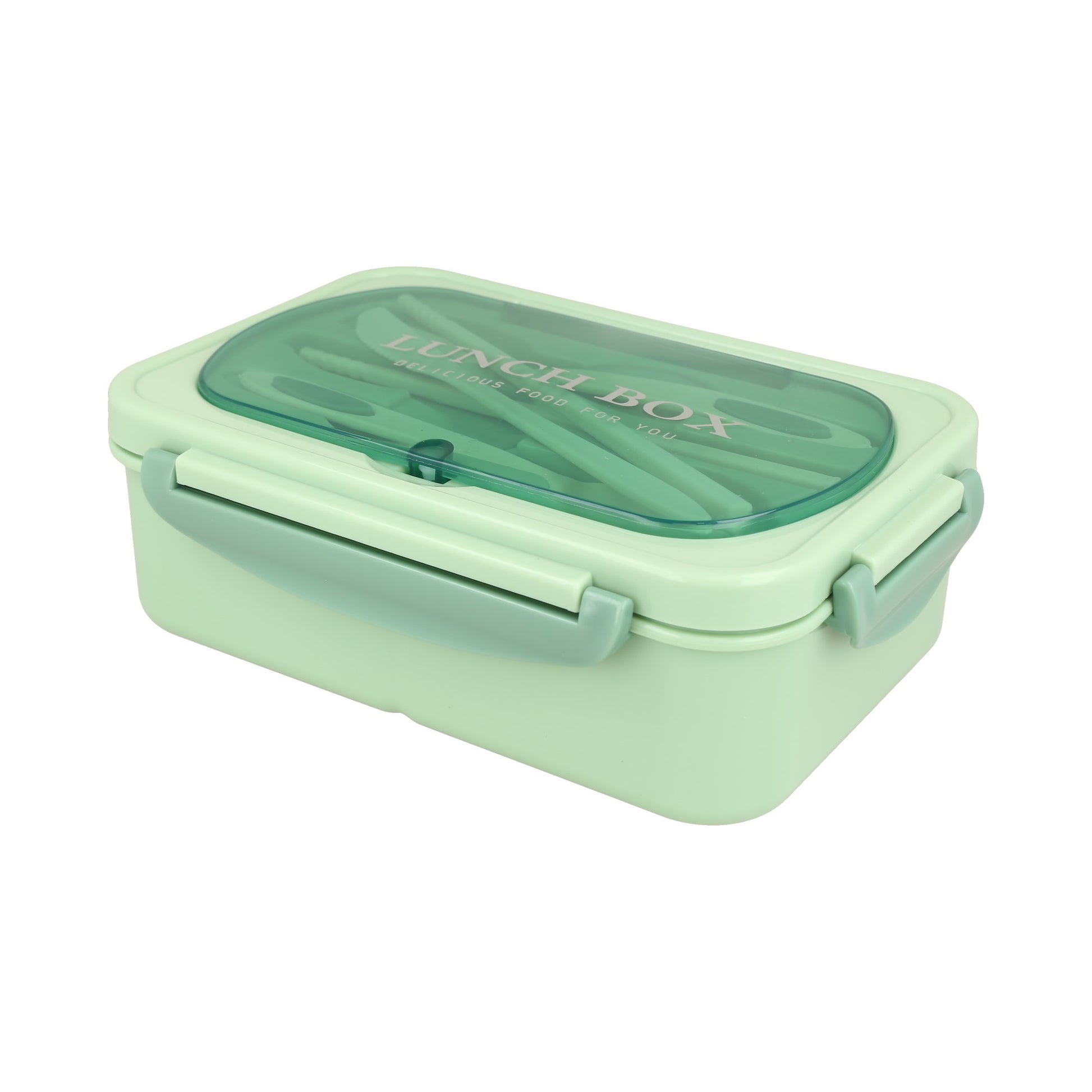 NatraProw Lonchera Bento para adultos, 40.6 fl oz para adultos, lonchera a prueba de fugas con utensilios, sin BPA, caja Bento de 3 compartimentos apta para microondas, color verde