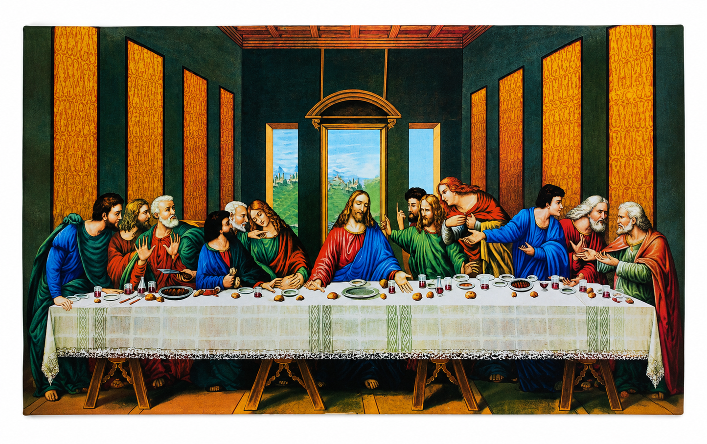 Tapiz Decorativo de La Última Cena para Pared, Impresión de Alta Definición, 19.6 x 31.4 Pulgadas.