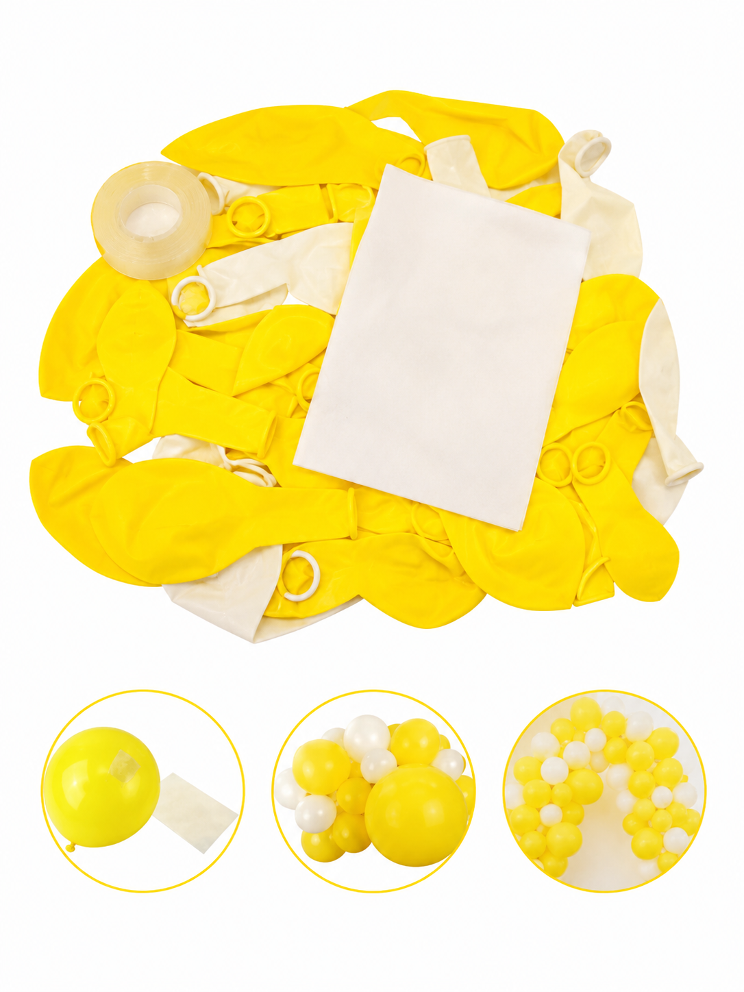 Globos de Látex Amarillos para Decoración de Fiestas.