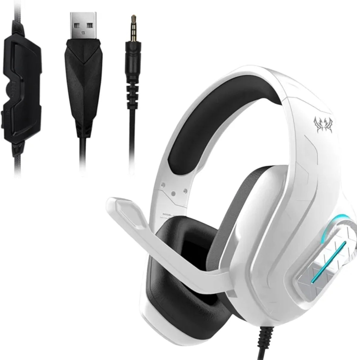 Audífonos gaming con micrófono, conexión USB y 3.5 mm.