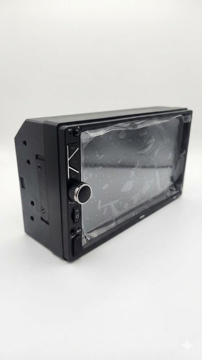 Reproductor multimedia de coche de 7 pulgadas con pantalla táctil, compatible con bluetooth y radio FM.
