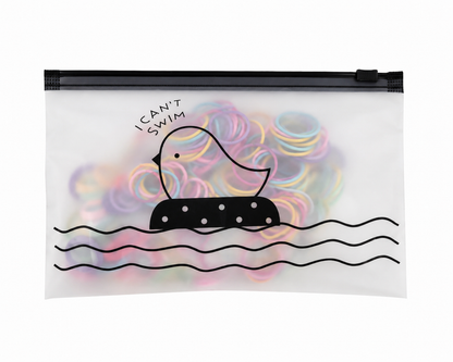 Bolsa Organizadora Transparente con Cierre de Cremallera y Diseño de Pájaro para Accesorios.