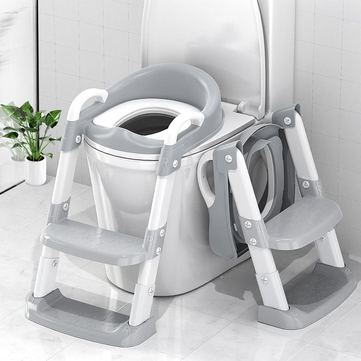 Asiento de entrenamiento para ir al baño con escalera tipo taburete