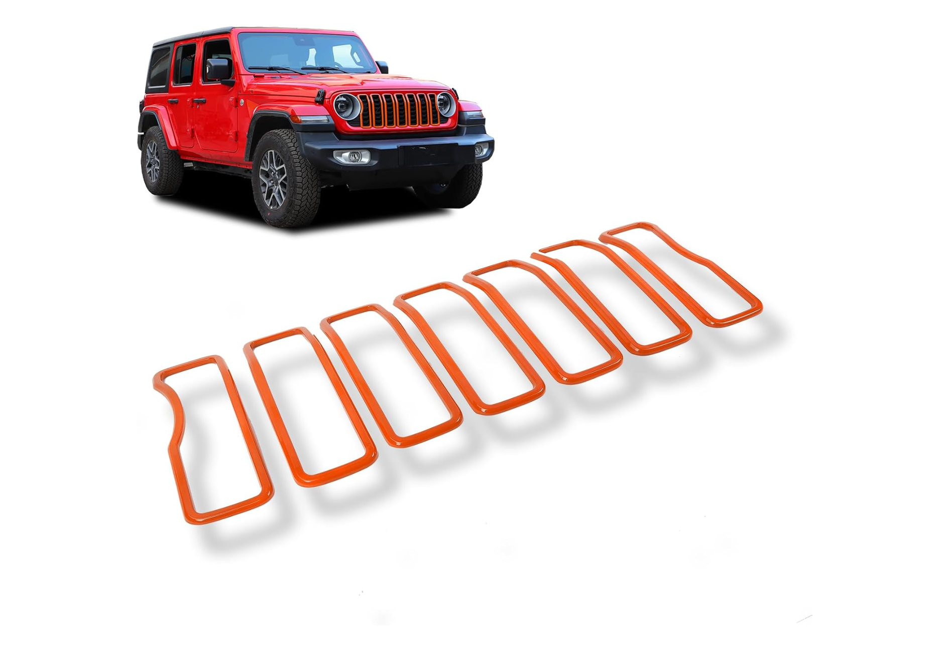 Juego de 7 piezas de inserciones de rejilla frontal para personalizar la parte delantera de modelos Jeep Wrangler JL y el Jeep Gladiator JT