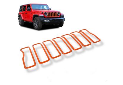 Juego de 7 piezas de inserciones de rejilla frontal para personalizar la parte delantera de modelos Jeep Wrangler JL y el Jeep Gladiator JT