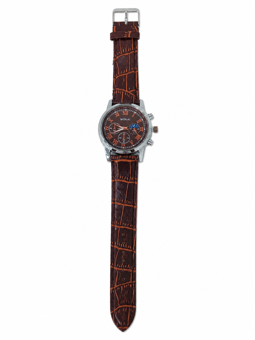Reloj Elegante para Hombre con Correa Texturizada Marrón – Diseño Clásico y Moderno.