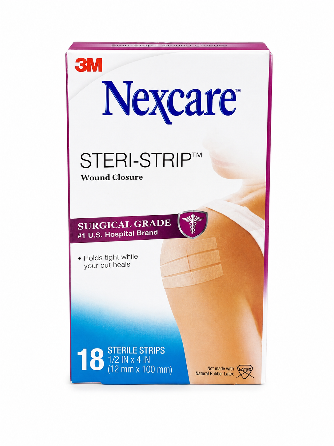 bandas estériles para cierre de heridas tipo Steri-Strip de grado quirúrgico, 18 unidades.