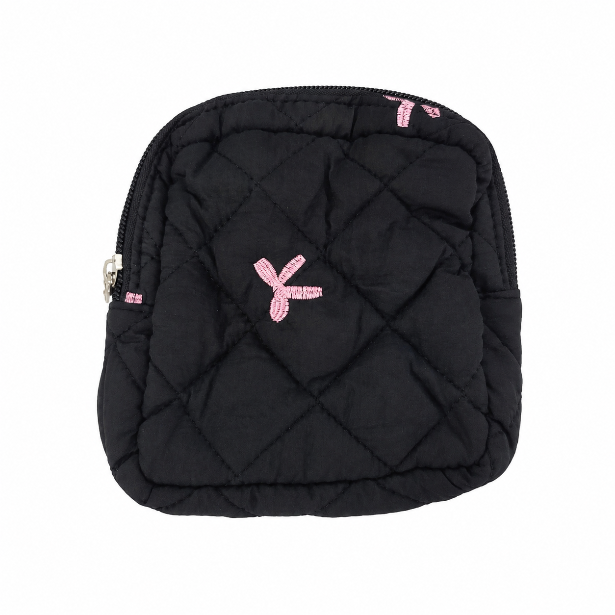 Monedero Acolchado con Cierre para Mujer Color Negro.