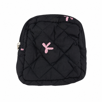 Monedero Acolchado con Cierre para Mujer Color Negro.