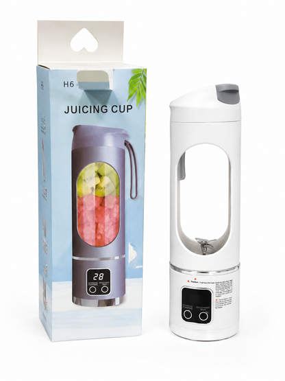 Licuadora Portátil Eléctrica con Vaso Integrado, Cuchillas y Panel de Control Digital.