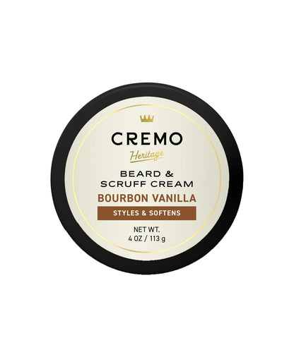 Crema en aroma Bourbon Vanilla, diseñada para hidratar, suavizar y peinar tanto barbas como rastrojos.